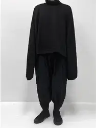 Yamamoto wind languid lazy men bat sleeve casual T shirt pure color spring and autumn style sweaters are all size