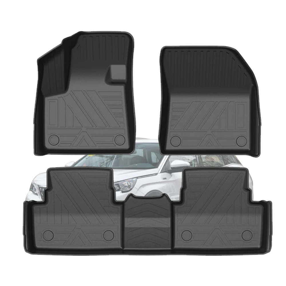 Car Floor Mats Waterproof Non-Slip For Peugeot 4008 2017-2020 TPE Rubber All-Weather Protection Accessories Foot Mat Refit