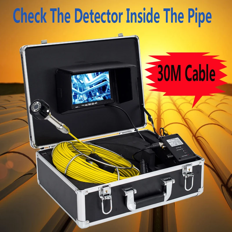 

23MM 30M Drain Pipe Video Inspection Camera System 7inch Color TFT LCD Screen Monitor Camera Viewing Angle 120 Degree With DVR