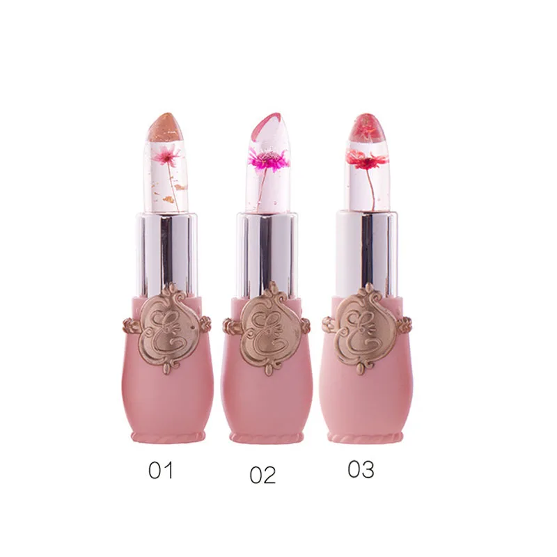 Flower Lipstick Magic Temperature Color Changing  Crystal Jelly Lip Balm Moisturizing Long Lasting Lip Balm