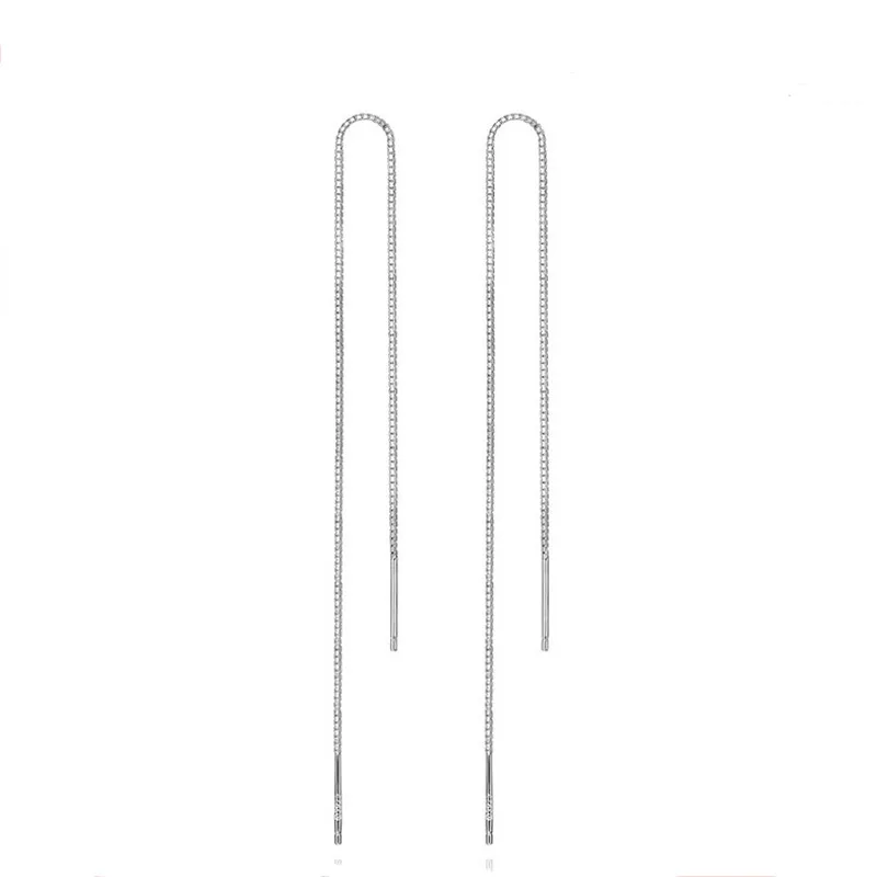 REETI 925 Sterling Silver Earrings For Women Long Silver Earrings Party Fashion Jewelry Lot of Length Ears Line