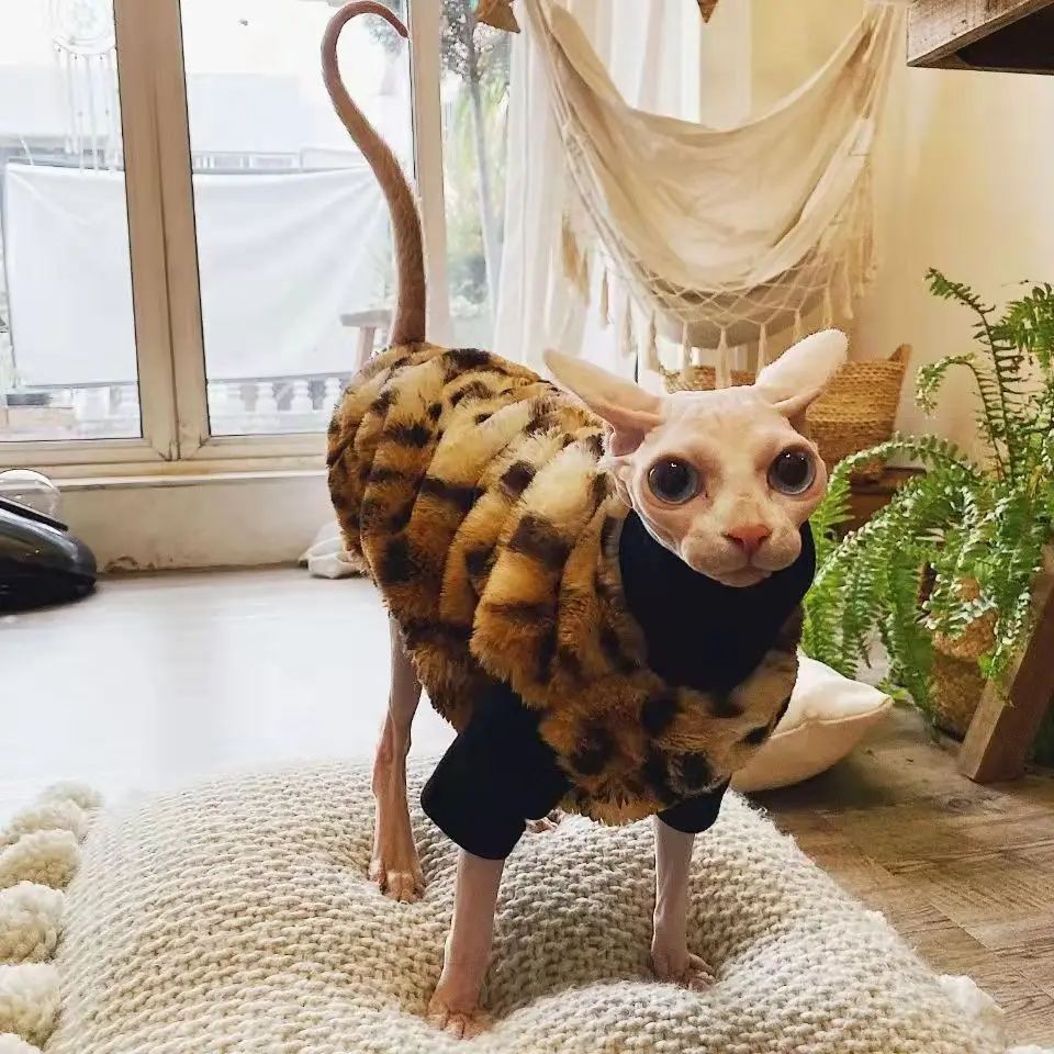 Sphynx Katze Jacke Warme Katze downThickened Doppel-seite Fleece Sest Hairless Cat Kleidung Katze Weste für Devon, cornish, Kleine Hunde