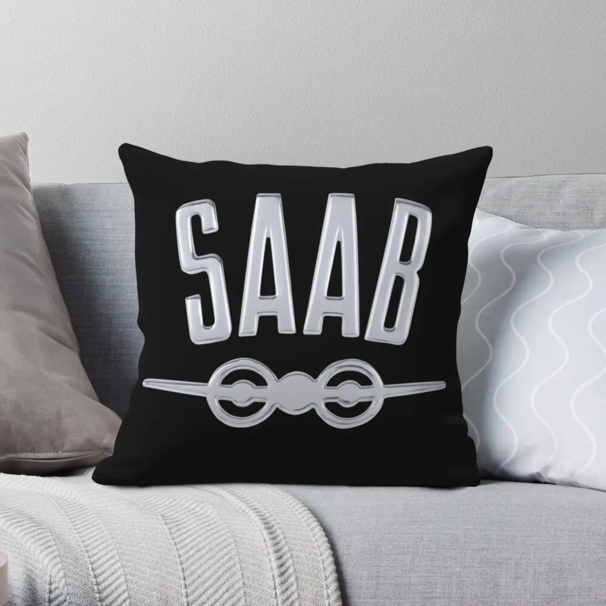 Classic Saab Essential Square Pillowcase Polyester Linen Velvet Creative Zip Decor Throw Pillow Case Home Cushion Cover