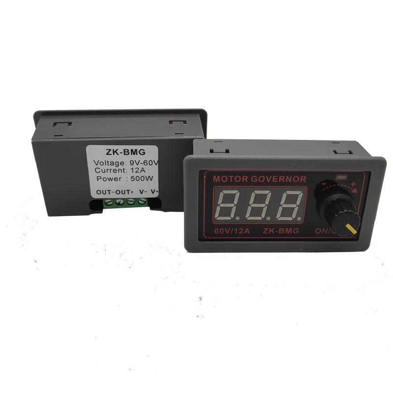 

ZK-BMG Digital Display PWM DC motor controller 9-60v Wide Range Input 12A motor fan controller max power 500w