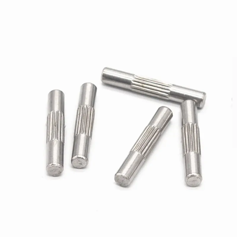 50pcs  304 Stainless Steel Center Knurling Spline Thread Shaft 5mm Knurling Cylindrical Pins Metal Hinge Pin Connecting Rod