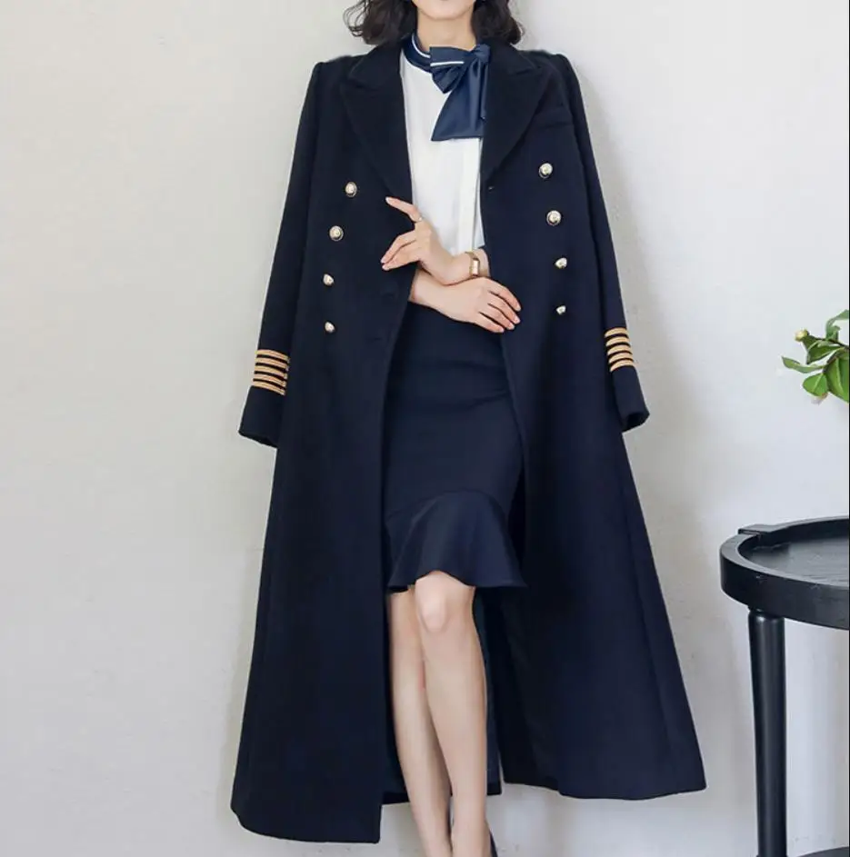 

Double breasted Woolen coat female winter thickening women's wool warm slim warm woolen coats