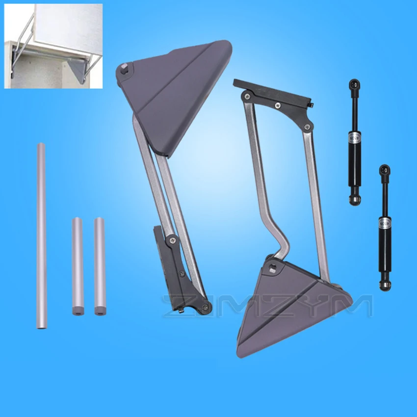 1set Scroll Up Sliding Door Bracket/Microwave Cabinet Support Hydraulic Stand Door/Wall Cabinet Upturn Hinge Pneumatic Rod