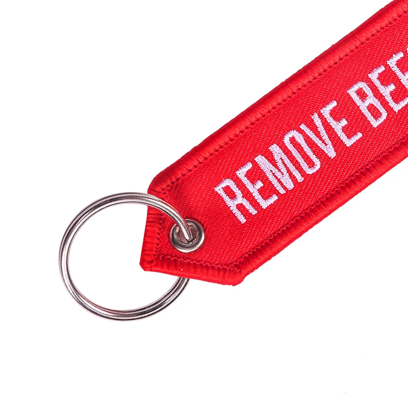 3 Pcs/Lot Remove Before Flight Key Chains for Aviation Gifts Embroidery Customize keyring Special Key Tags Jewelry sleutelhanger