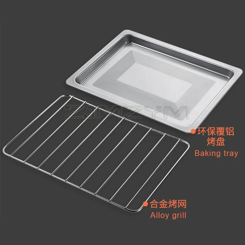 เตาอบไฟฟ้า Multifunctional ไฟฟ้าพิซซ่าขนมปังเบเกอรี่เครื่องปิ้งขนมปังบาร์บีคิวเตาอบจับเวลาปรับอุณหภูมิ