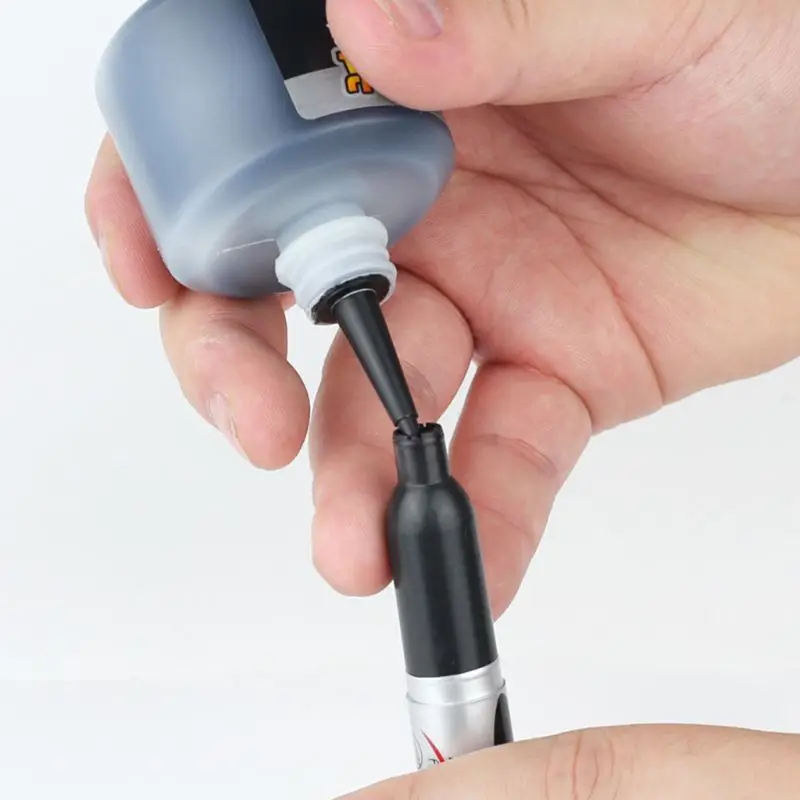 Tinta de recarga para caneta marcadora, tinta de recarga de 50ml preta, vermelha e azul, material de escritório escolar