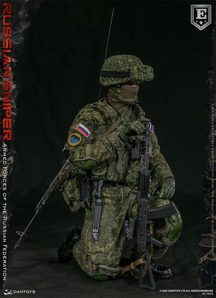 Damtoys 78078s 1/6 hombres soldado francotirador ruso fuerzas armadas de la Federación Rusa traje de batalla 12 "modelo de figura de acción