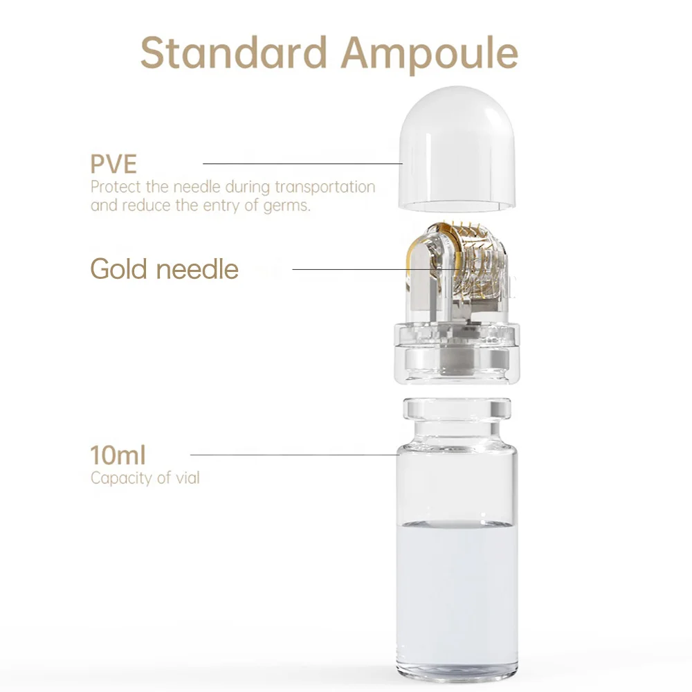 64-Pin Hydra Derma Roller Mikronadel-Dermaroller mit 10ml Flasche für Lippen-Boost, Haare, Gesicht, Kopfhaut, Bart, Schönheitspflege 0,2mm – Detail 5