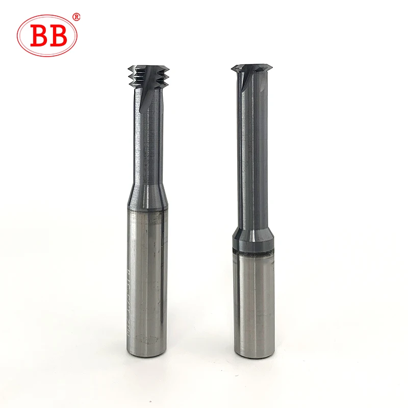 BB 1-Fresa de hilo dental de carburo de tungsteno, mecanizado CNC de acero y aluminio, 60 grados, M1.2, M1.6, M2, M2.5, M3, M4, M5, M8