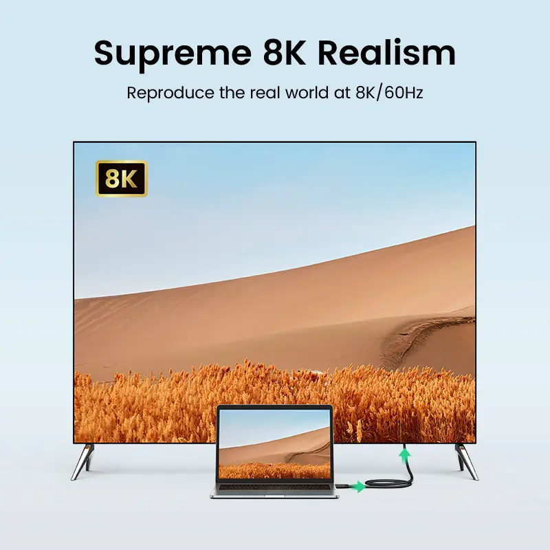 كابل HDMI 2.1 من UGREEN بسرعة 48 جيجابت في الثانية فائقة السرعة بدقة 8K وكابل HDMI بدقة 4K/120Hz مع HDR ديناميكي وDolby Atmos لـ PS5 وXbox Series X - 2