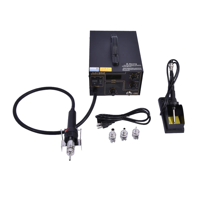 New 270W Gordak 952 Soldering Station + Hot Air Heat Gun 2 in 1 SMD BGA Rework Station 1PC