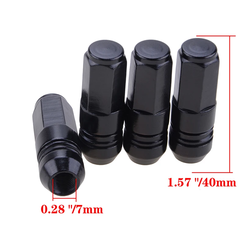 Hexagonal Tire Valve Stems Caps Stylish Car Wheel Long NUT Tire Valve Cover Aluminum Universal Decorative Car Accessories