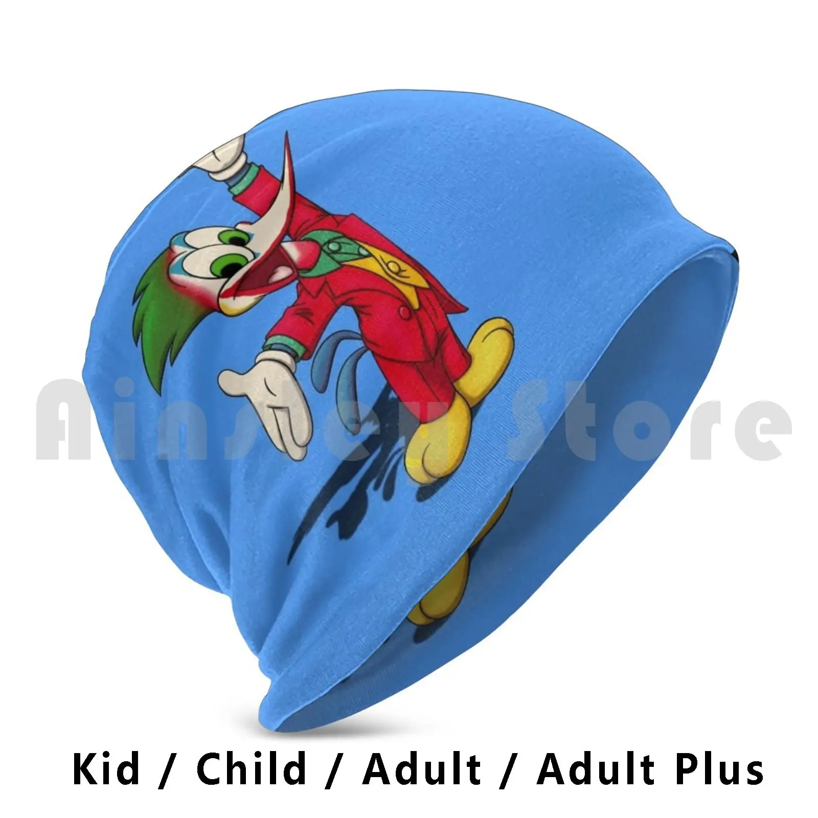 Woody Woodjoker Beanies Pullover Cap Comfortable Woody Wood Woodpecker Joker Cartoon Animated Animation Bird Crazy