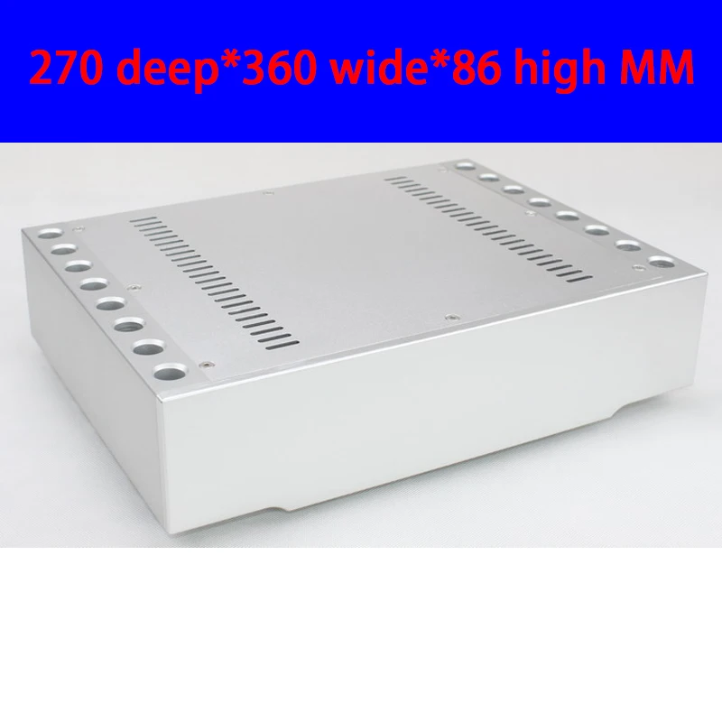 KYYSLB 270*360*86MM WA72 All Aluminum DAC Amplifier Chassis Box House DIY Enclosure with Feet Screws Amplifier Case Shell