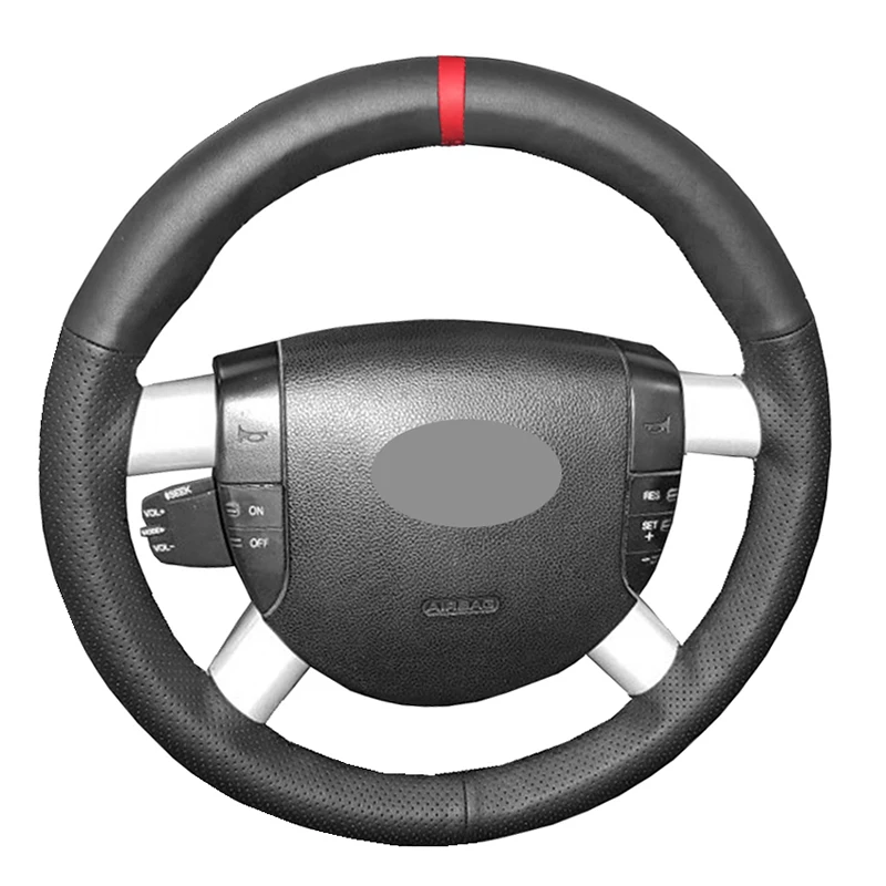 Ręczne szycie pokrowca na kierownicę do Forda Mondeo Mk3 2000 2001 2002 2003 2004 2005 2006 2007 Akcesoria samochodowe