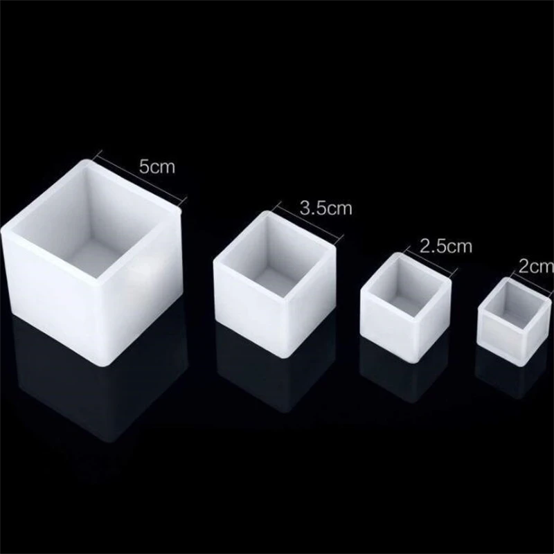 Square Silicone Molds Epoxy Resin Beads 3D Resin Cube Mold For Necklace Pendant Mold Jewelry Making Accessories Tools