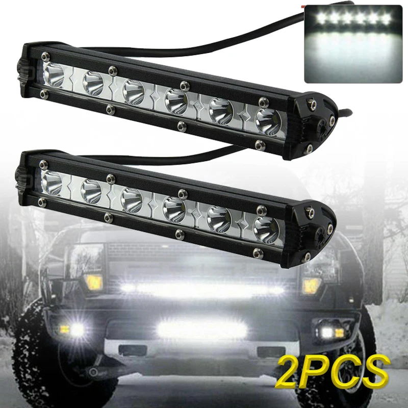 

1Pc/2pcs Car 6LED Lights Work Bar Lamp Driving Fog Offroad SUV 4WD high quality Auto Car Boat Truck Emergency Lights accessories