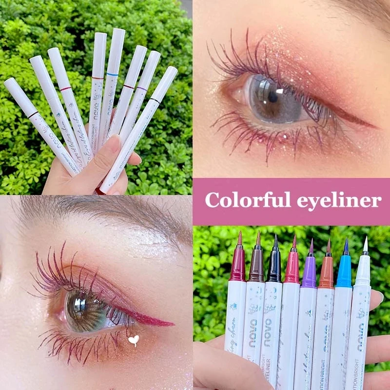 Novo matte eyeliner pencil white apperance 8 colors long lasting waterproof makeup soft head red blue white eyeliner pen BN257