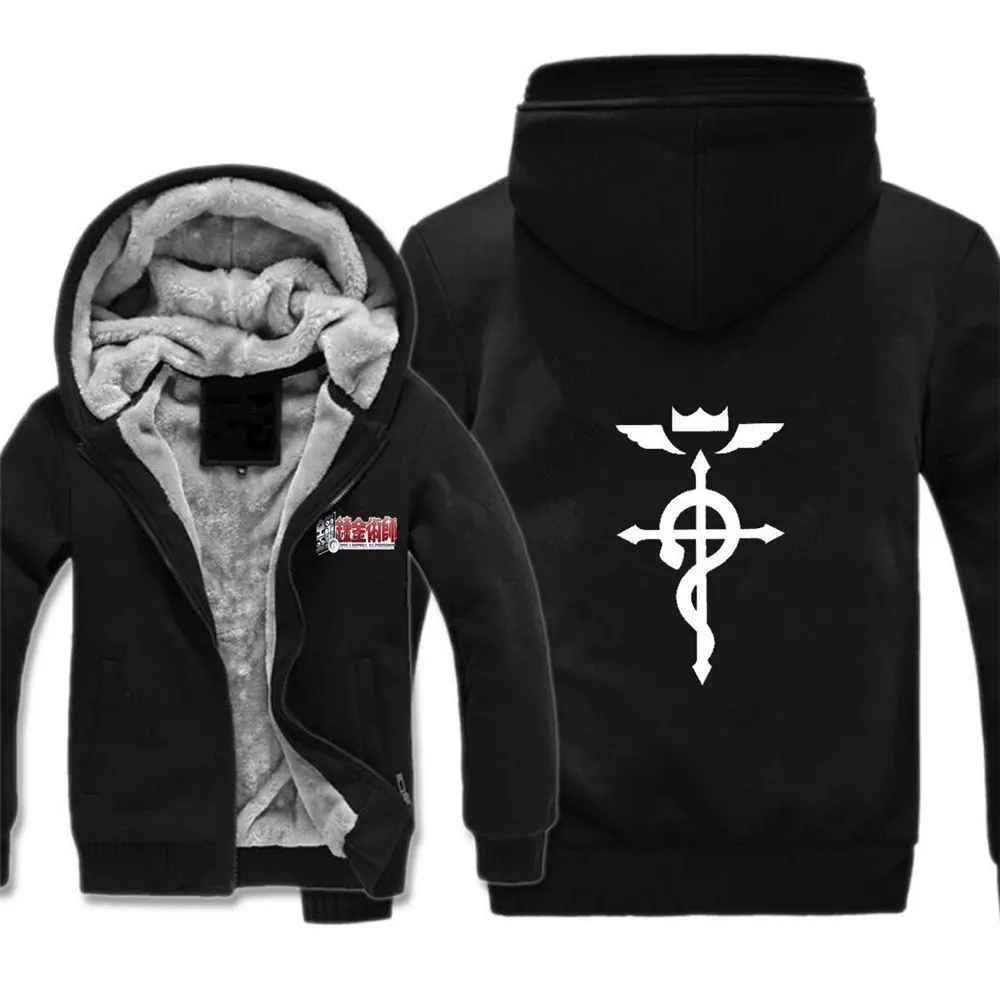 

anime Fullmetal Alchemist jacket Thick Hooded Hoodie Coat Winter Fullmetal Alchemist Jacket Keep Warm Hoodie