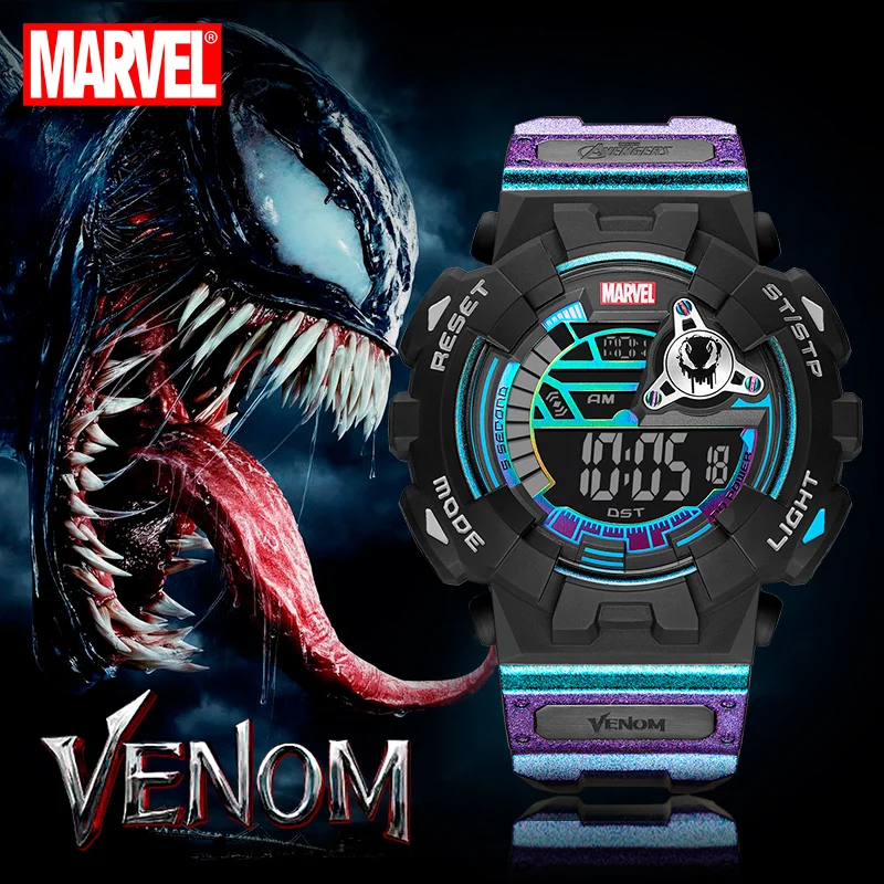 Marvel For Mens Watches Avengers Venom Spider Iron Man Sports Dual Display Digital Electronic Wristwatch New Alarm Clock Crystal