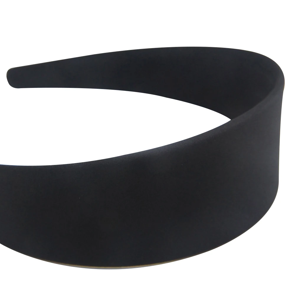 Simple Black Wide Headband Diy Jewelry Material Cloth Girl Women Hairband Semi-finished Solid Hair Accessories Hoop Headwear