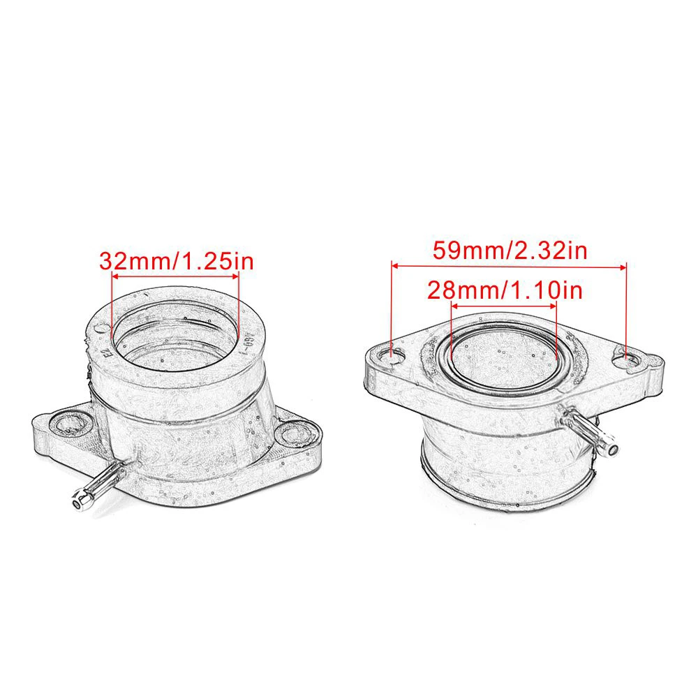 Motorcycle Carburetor Adapter Intake Manifold for Yamaha XJ550 XJ 550 XJ550H XJ550J XJ550K Maxim XJ550R Seca 1981-1983 XJ400