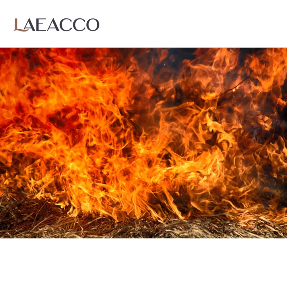 Laeacco Fire Burning Flame Fireplace Wallpaper Party Decor Portrait Photography Backdrop Photo Background Photocall Photo Studio