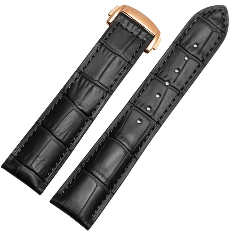 Watch Strap for Omega Speedmaster Butterfly Flying Strap Rado Diamond Master Crystal Gem Series Watch Band Black  20mm