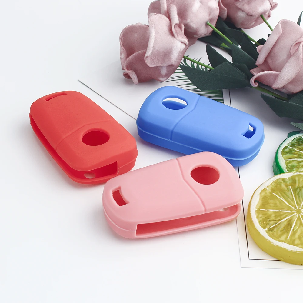 KEYYOU Silicone Key Case For Vauxhall Opel Corsa Astra Insignia Vectra Mokka Zafira 2 Buttons Flip Car Remote Key Fob Cover Bag