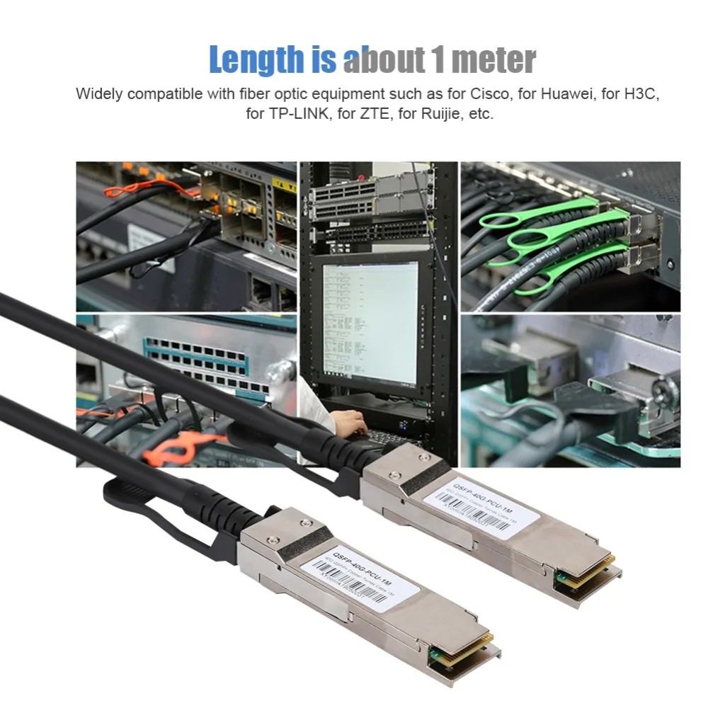 QSFP + 40G Đắc Cáp SFP-8PX 30AWG/28AWG QSFP + Đồng Tốc Độ Cao Máy Chủ Cáp Dữ Liệu Tương Thích với H3C Cisco Huawei