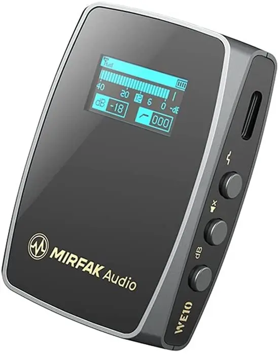 Imagem -04 - Mirfak We10 Nós 10 Pro Áudio Anuncia 2.4g Duplo Canal Sistema de Microfone Cartão sd sem Fio Compacto pk Boom x d2 b2