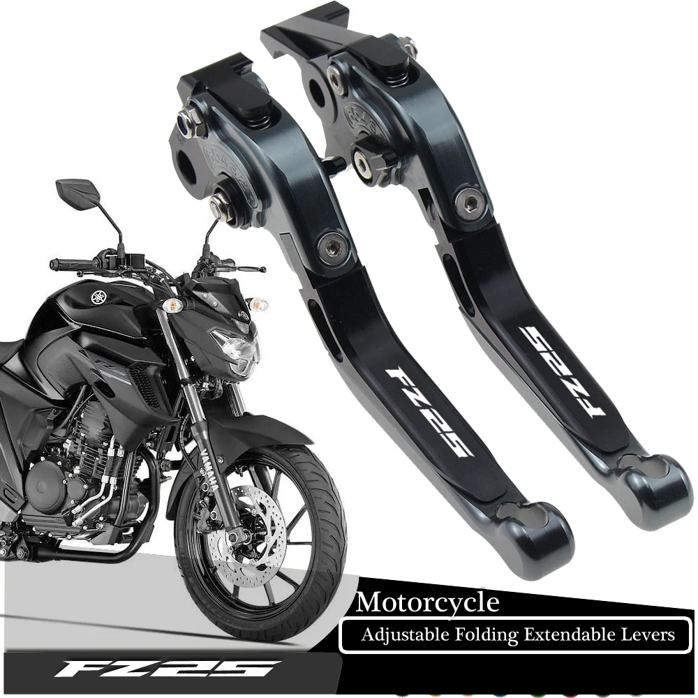 For YAMAHA FZ25 FZ 25 2017-2018 Motorcycle Accessories Folding Extendable Brake Clutch Levers LOGO FZ25