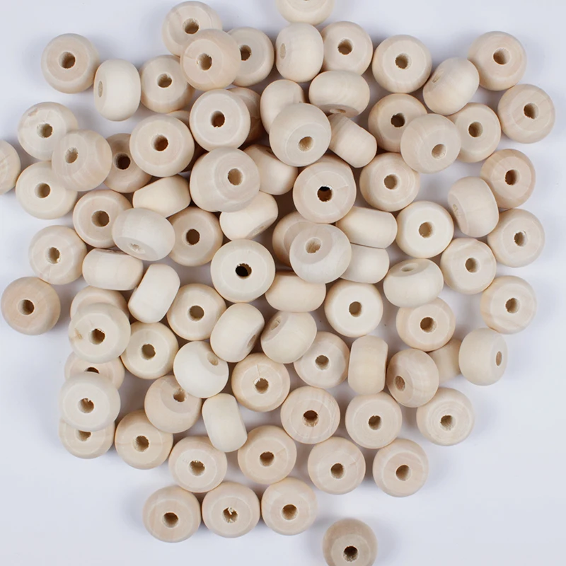 20mm 10-40Pcs Natural Spacer Ball Wooden Beads Necklaces for Jewelry Making Charm Unfinished DIY Round Wooden Beads Accesories