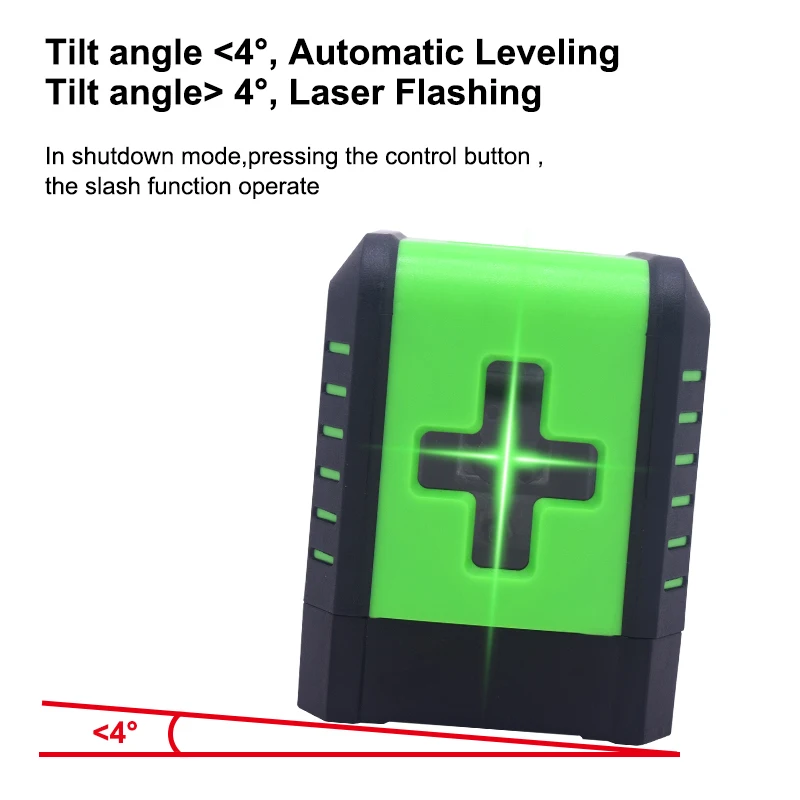 Pracmanu 2 linie zielona/poziomica z czerwonym laserem samopoziomująca poziome i pionowe linia krzyżowa