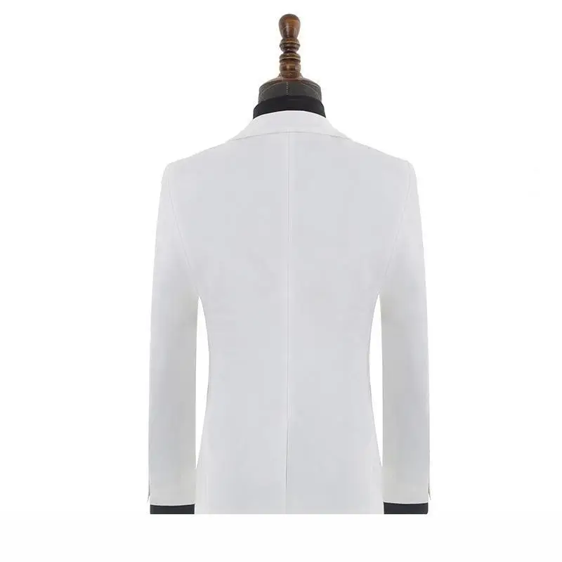 Costume de mariage blanc pour homme, 2 pièces (veste + pantalon), nouveau Design, Slim Fit, Tuxedos de marié, Business décontracté, Blazer, tenue de bal formelle