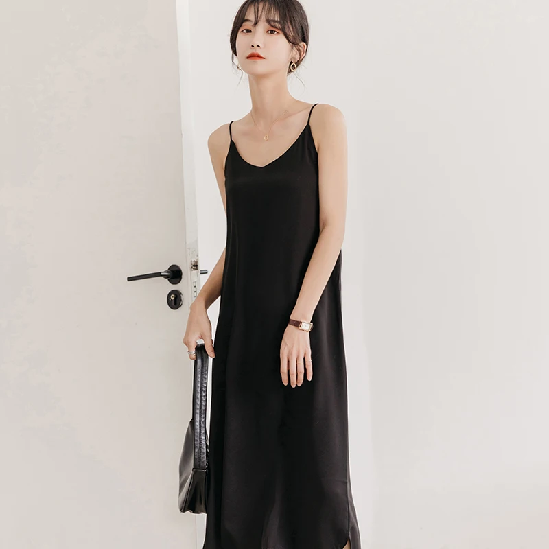 

Sexy Woman Maxi Dress Loose Sleeveless Sling V-neck Long Dresses Women Dress