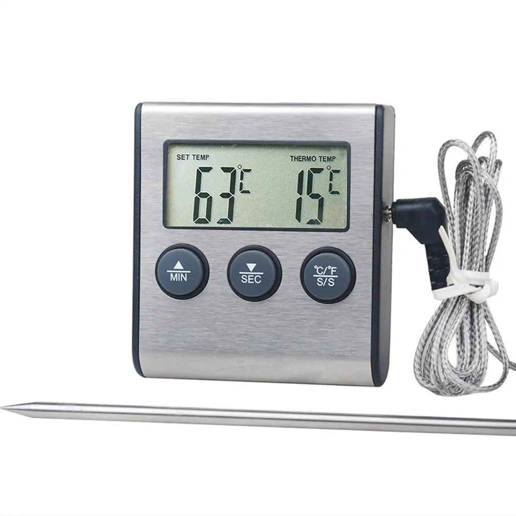 Tp700 Digital Remote Wireless Food Kitchen Oven Thermometer Probe For BBQ Grill  Oven Meat Timer  Temperature  Manually Set