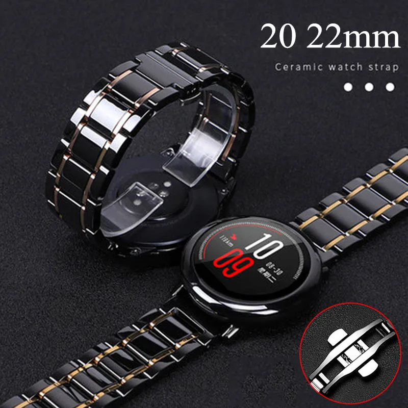 20mm 22mm Ceramic Band For Samsung Galaxy Watch 4 5 6 7 5Pro Active2 For Amazfit Bip GTR GTS 4 3 2 Strap GT4 GT3 Watchband Strap