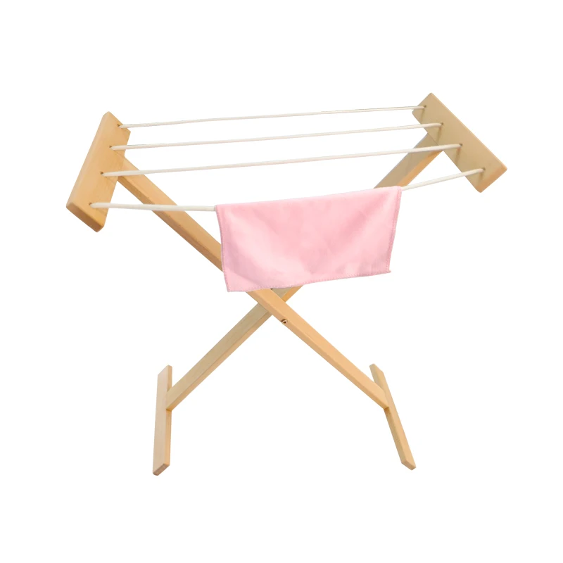 Wood Cloth Rack for Kids Montessori Life Practical Materials Children Laundry Hanger Basic Skill Learning Education Equipment
