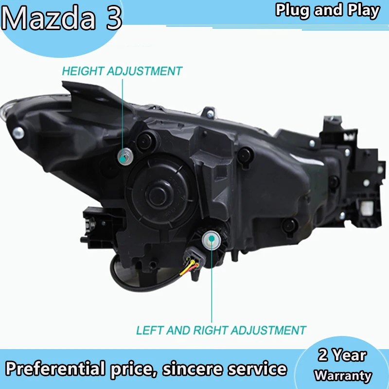 Car Styling Head Lamp for Mazda 3 Headlights 2017-2018 New Mazda3 Axela Headlight DRL Hid Bi Xenon Auto Accessories