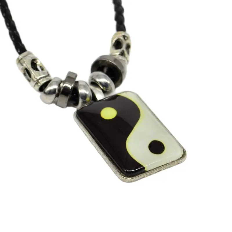 Glow In Dark Tai Chi Yin & Yang Aloy Pendant Amulet Necklace Lucky Gift Tribal Fashion Jewelry