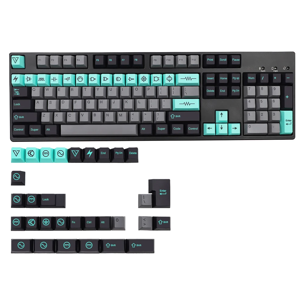 

GMK-KEY Electric Keycap set Cherry Profile pbt Keycaps For MX Switch dz60 Gk61 sk61 Dye Sublimation Key Cap 135 Key