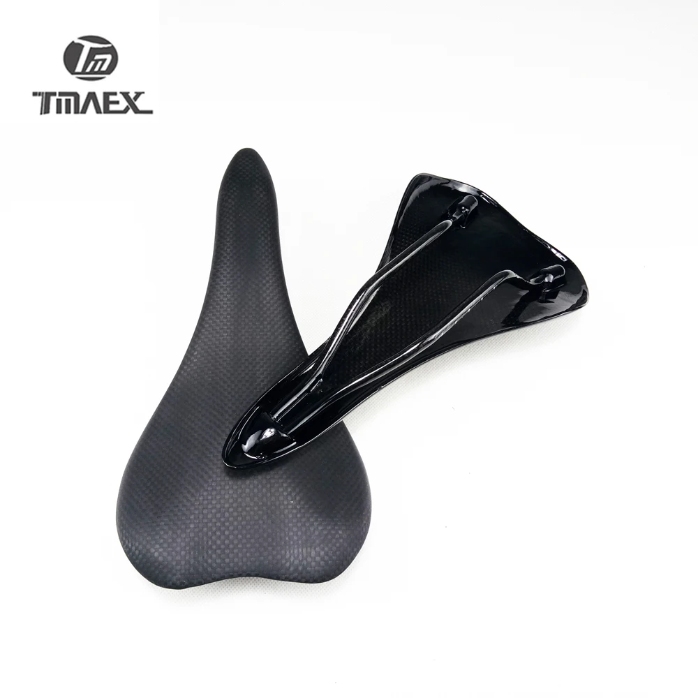3K Full Carbon Fiber Bicycle Saddle, Road MTB Bike Seat, Matte Bike Cushion, 268*128mm, Cycling Parts