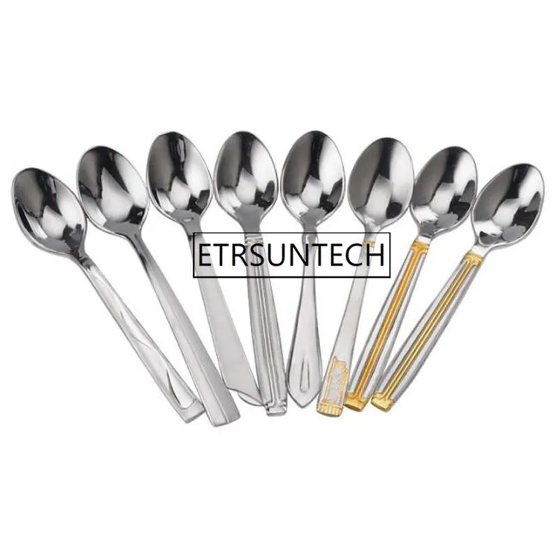 

100pcs Stainless Steel Coffee Spoon Milky Tea Stirring Spoons Kitchen Hot Drinking Flatware