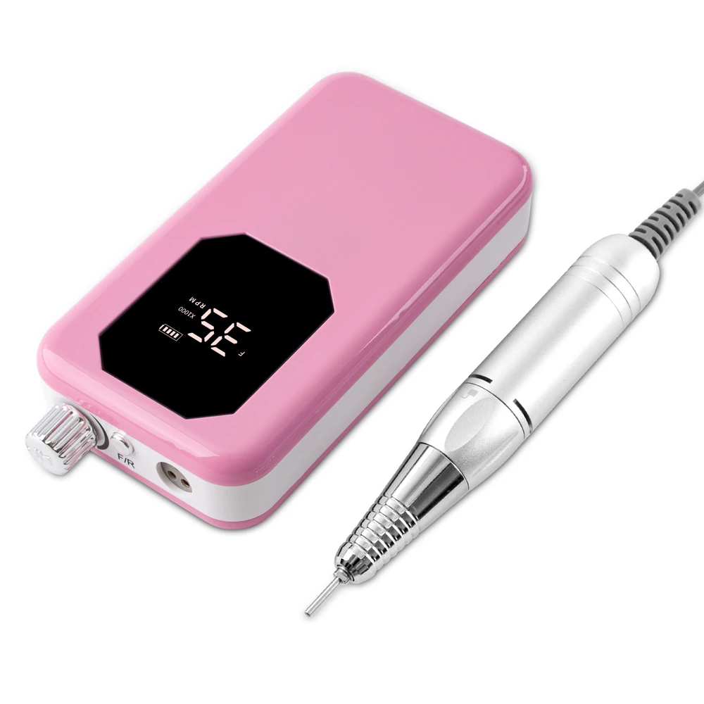 Cordless Electric Nail Drill Machine 35000rpm Drill Set for Pedicure Rechargeable Battery Wireless 45W Carbon Motor