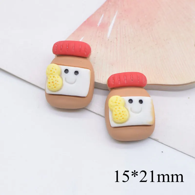 10Pcs Peanut Butter Pizza Hamburger Ice Cream Cake Resin Accessories for DIY Crafts Headwear Bow Decor Ear Studs Jewelry Making